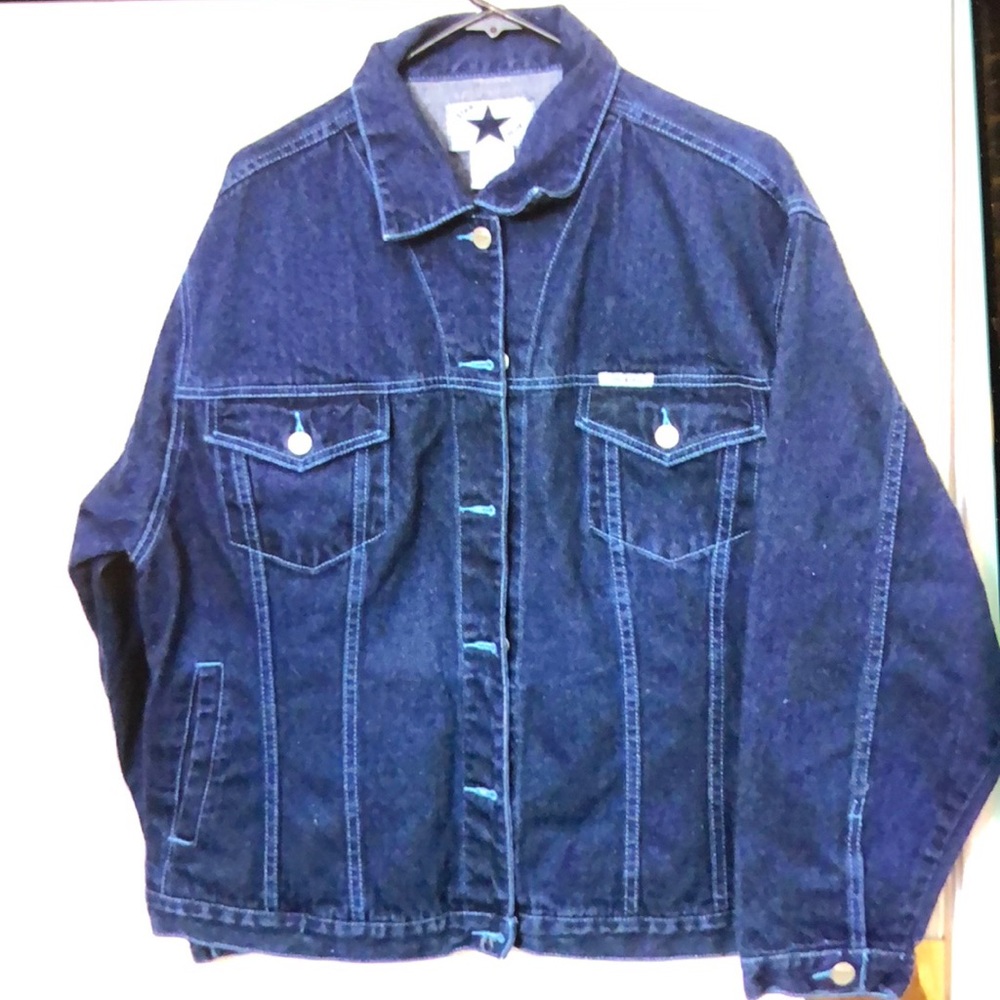 MOVING SALE NO HAGGLING WOMEN STAR BLUE LONG SLEEVE JEAN 2X DEMIN JEAN JACKET